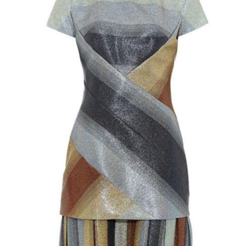 Marco De Vincenzo Metallic Sheath Dress, Size 44 (US8)